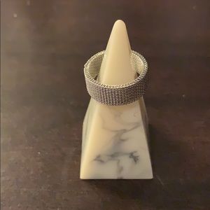 Mesh ring silver